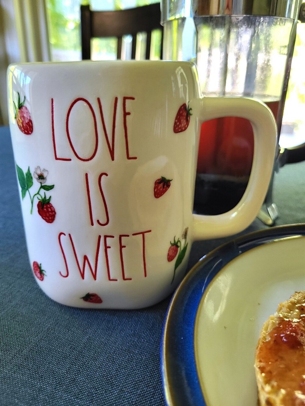 RAE DUNN "Love Is Sweet" Strawberry & Raspberry 16oz Mug